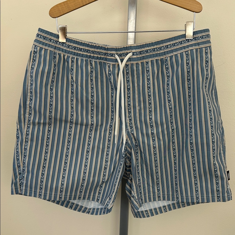 Vans Blue Striped Men's Swim Shorts Large